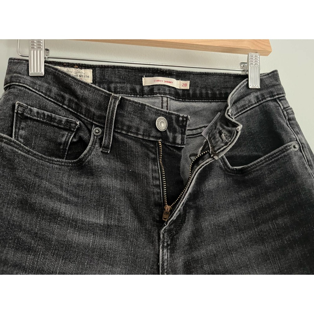Levi’s Jeans | Curvy Skinny Distressed Gray | Sz 28 - Picture 4 of 9